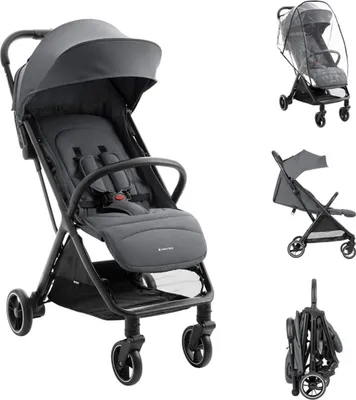 Produktbild von Kikkaboo Kinderwagen Buggy Lauren verstellbar faltbar Aluminiumrahmen bis 22 kg grau schwarz