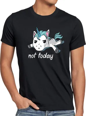 Produktbild von style3 Not today Unicorn Einhorn Herren T-Shirt