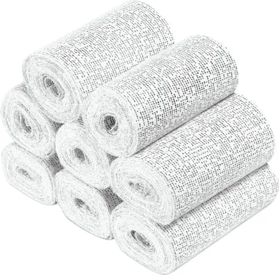 A stack of white plaster casting bandages.