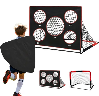 Obrázek produktu pro Skládací fotbalová branka, rozměry 120x90x90 cm, 2 v 1, s přepravní taškou, vhodná do zahrady