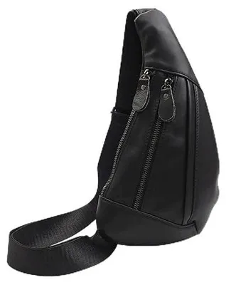 Zdjęcie produktu dla Torba na klatkę piersiową męska skórzana crossbody do podróży biznesu