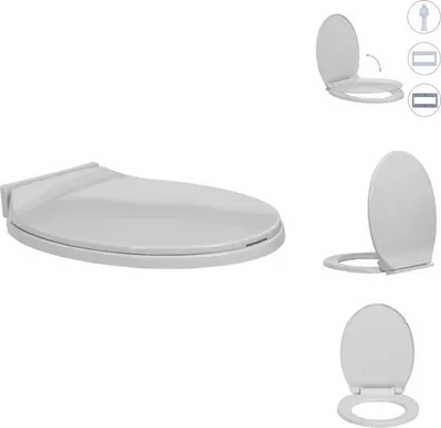 Produktbild von vidaXL Toilettensitz mit Absenkautomatik Hellgrau Oval -  Toilettensitze