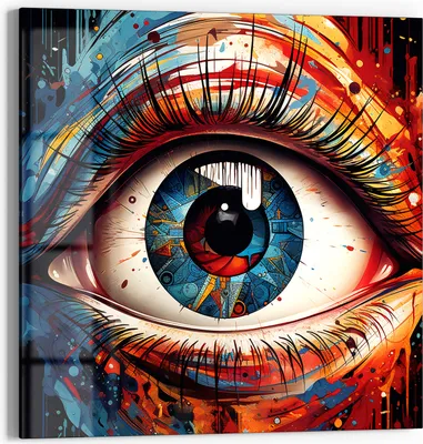 Produktbild von DEQOART Glasbild Echtglas 30x30 cm 'Blicke des Kompass' Wandbild Bild modern Deko