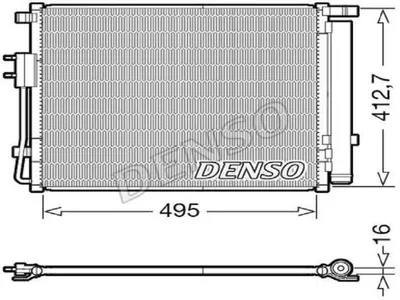 Obrázok produktu pre DENSO DCN41012 – Kondenzátor klimatizácie, kondenzátor klimatizačného systému pre vozidlá HYUNDAI Santa Fé III (DM) + odsušovač