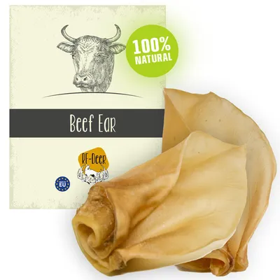 Immagine prodotto di RF-DEER: 20 pezzi di crocchette naturali per cani orecchie di manzo essiccate con cozze 100% naturali a basso contenuto di grassi per tutti i cani