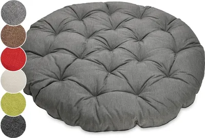 Produktbild von sunnypillow Polster für Papasansessel | rund Durchmesser 120 cm Dicke 15cm | UV - beständig wasserdicht Outdoor/Indoor | Grau