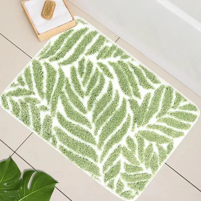 Immagine prodotto di Tappetini da bagno, 50 x 80 cm, color verde salvia, antiscivolo, assorbenti, lavabili in lavatrice, per il bagno