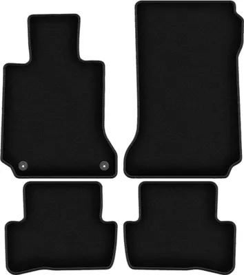 Image de Tapis de sol velours sur-mesure pour Mercedes C W204 (2007-2014, berline, break, coupé) noir, jeu 4 pièces, fixations