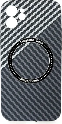 A carbon fiber pattern phone case with a MagSafe ring.