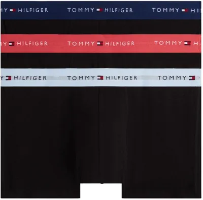 Zdjęcie produktu dla Tommy Hilfiger, zestaw 3 par męskich bokserów typu "trunks" z logo, wielokolorowe (FRS)