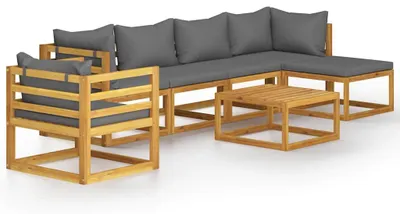 Produktbild von vidaXL 7-tlg. Garten-Lounge-Set mit Auflage Massivholz Akazie