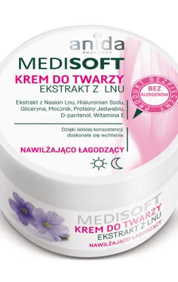 Obrázok produktu pre Anida Medisoft, Krem nawilżająco łagodzący z nasion lnu, 100 ml - Długi termin ważności!