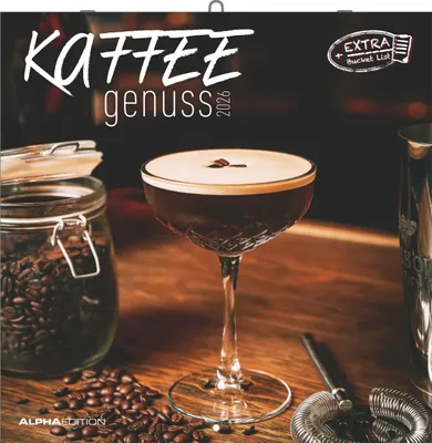 Image de Le plaisir du café 2026 - Calendrier brochure 30x30 cm (30x60 ouvert) - Calendrier avec espace pour notes - Calendrier illustré - Planificateur mural - Calendrier de cuisine