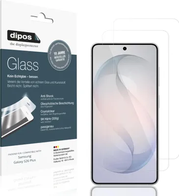 Produktbild von 2x Schutzfolie für Samsung Galaxy S26 Plus - Anti-Shock 9H Folie dipos Glass Kunststoffglas