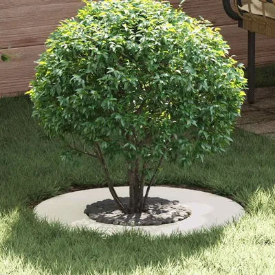 Produktbild von vidaXL geeignet für flachen Baumring Weiß Ø30 / 60 cm Stahl