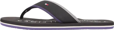 Produktbild von Tommy Hilfiger Herren Flip Flops Tumble Beach Sandal mit Logo, Schwarz (Black),