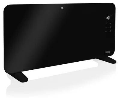 Produktbild von 2000-W-Smart-Flächenheizkörper – Schwarzes Glas und WLAN-Steuerung