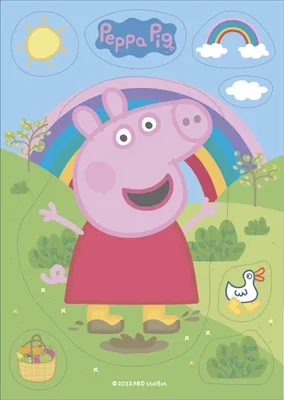 Produktbild von Peppa Pig Tortenaufleger 14,8x21cm Oblatenpapier Geburtstag