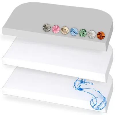 Produktbild von Solidchoice – Spannbettlaken-Set, 50 x 89 cm (2 Stück), mit wasserdichten Matratzenschützern – Weiß/Grau