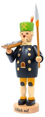 Räuchermann Bergmann, schwarz, 25 cm, Holz, Erzgebirge