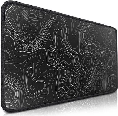 Productafbeelding van Gaming Muismat XXL 900x400mm – Antislip Bureauonderlegger met Franjevrije Randen | Nauwkeurig & Duurzaam | Voor Gaming & Kantoor | Zwart