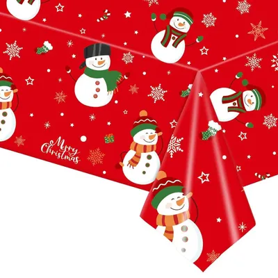 Weihnachtstischdecke, Schneemann, 137x274 cm, rechteckig