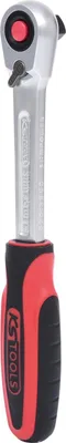 A close-up studio shot of a ratchet wrench.