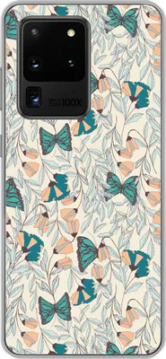 Produktbild von MuchoWow® Handyhülle Schutzhülle Hülle für Telefoonhoesje Samsung Galaxy S20 Ultra Mädchen - Schmetterling - Blumen - Muster - Mädchen - Kinder - Kind Silikon Softcase Handy Hülle - Karteninhaber