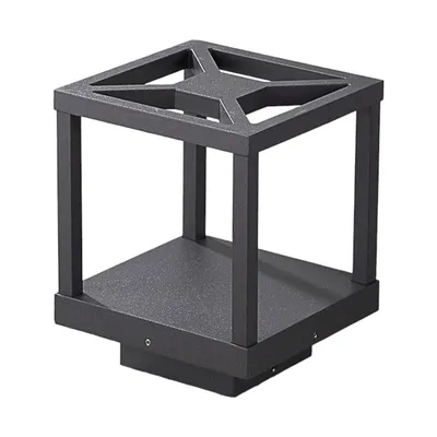 Produktbild von Lucande LED-Sockellampe Lealan, schwarz, Metall, 23 cm, IP54