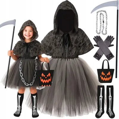 Produktbild von Hopki Kostüm Tod mit Sense Tutu für Halloween Kinder