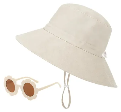 Produktbild von TRASUN Sonnenhut Kinder UV-Schutz UPF 50+, Nackenschutz Fischerhut Baby mit Sonn