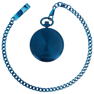 Produktbild von LAiMER Taschenuhr mit Kette 0181 Nussholz, Ionen blau plattiert