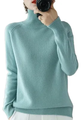 Imagen del producto de Solidchoice - Jersey de cachemira para mujer, manga larga, estilo casual