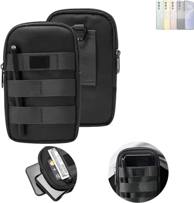Produktbild von K-S-Trade Holster Gürtel Tasche kompatibel mit Meizu 21 Handy Tasche Schutz Hülle dunkel-grau viele Fächer, 1x