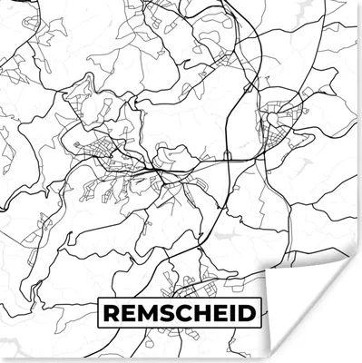Produktbild von MuchoWow® Poster Remscheid - Karte - Stadtplan 100x100 cm - Babyzimmer