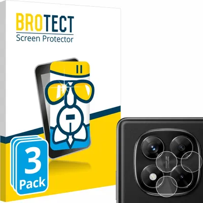 A product package for screen protectors and a close-up of camera lens protectors on a phone.