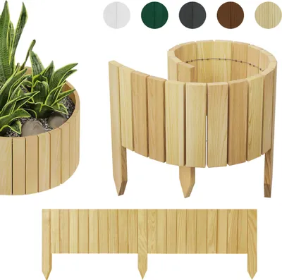 Produktbild von be4nature Rollborder Steckzaun 100 x 20 cm Hellbraun Imprägnierte Beeteinfassung aus Kiefernholz klein Beetbegrenzung Vorgartenzaun Gartenpalisade