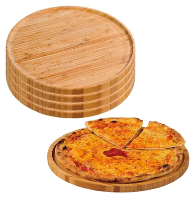 Produktbild von 5 Stück Pizzateller - Bambus - Ø 32cm