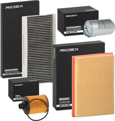 Produktbild von RIDEX Filterset Inspektionspaket Filtersatz für OPEL Corsa C Schrägheck (X01) Corsa C Kastenwagen (X01) Corsa D Kastenwagen (S07) für VAUXHALL