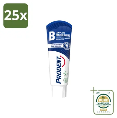 Zdjęcie produktu dla 25 sztuk pasty do zębów Prodent Complete Protection z technologią Pro-Zinc - 75 ml - zestaw ekonomiczny