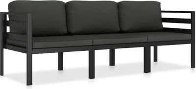 Produktbild von 3-tlg. Garten-Lounge-Set mit Kissen Aluminium Anthrazit