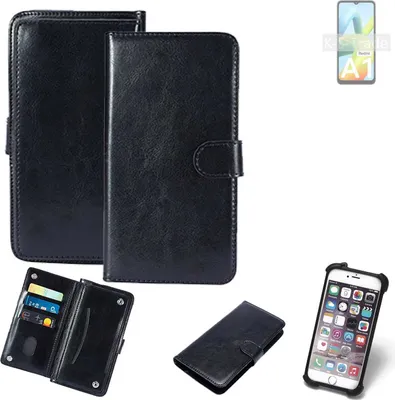 Produktbild von K-S-Trade 360° Hülle kompatibel mit Xiaomi Redmi A1 schwarz Kunstleder Case BookCase WalletCase Kunstlederederhülle Handyhülle, Rundumschutz
