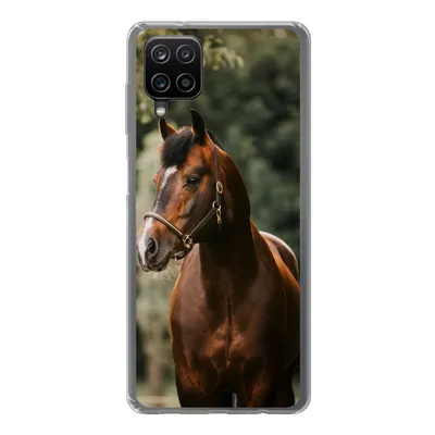 Produktbild von MuchoWow® Handyhülle Schutzhülle Hülle für Samsung Galaxy A12 Pferd - Äste - Porträt Silikon Softcase Handy Hülle - Bild