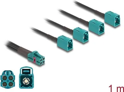 Produktbild von DELOCK Kabel Mini FAKRA Z Buchse quad zu 4 x FAKRA Z Bu quad