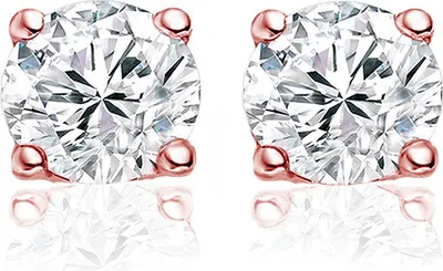 Produktbild von New Bling 9NB-0044 Zilveren oorstekers - zirkonia rond 8 mm - rosékleurig