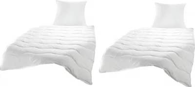 Produktbild von Bettenset Premium Steppbett 2x Bettdecke 135x200 & 2x Kopfkissen 80x80 cm EU 4 teilig