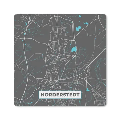 Produktbild von MuchoWow® Mauspad Mousepad Stadtplan - Karte - Norderstedt - Blau - Deutschland - Karte 30x30 cm - Mousepads - Maus Mat - Pad - Mausunterlage - Gaming