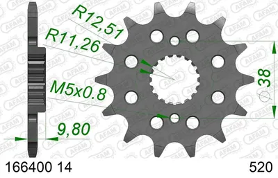 Produktbild von AFAM Kettenritzel 166400-14 Vorne für HUSQVARNA MOTORCYCLE TE Stahl