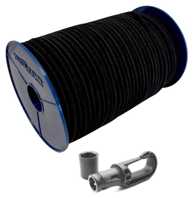 Produktbild von 8mm Expanderseil 10m Gummiseil mit 10 Karabinern in Schwarz