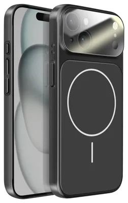 Obrázok produktu pre Avizar, pevné ochranné puzdro MagSafe s ochranným sklom na fotoaparát pre Apple iPhone 15, čierne